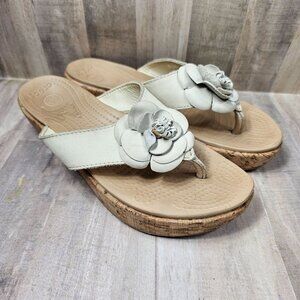Crocs Womens Size 9 A-Leigh Thong Sandals Slip On Flower Shoes